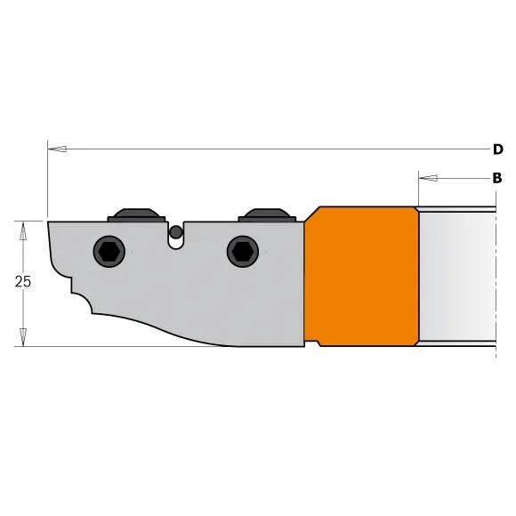 Głowica prof. D=180 B=25 d=30 z=2 CMT