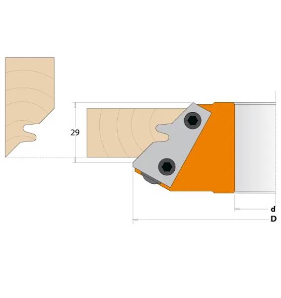 Głowica profilowa D=140 B=29 d=30 z=2 ALU CMT