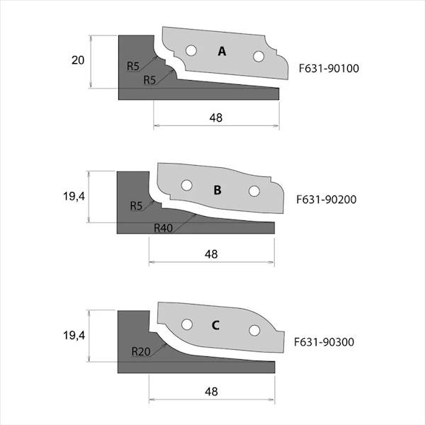 Głowica prof. D=160 B=20 d=30 z=2 profil A