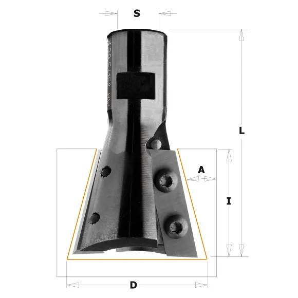 Frez trzp. kątowy D=39,5 I=31,5 S=M12x1 L=70 15st 