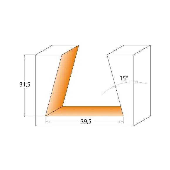 Frez trzp. kątowy D=39,5 I=31,5 S=M12x1 L=70 15st 