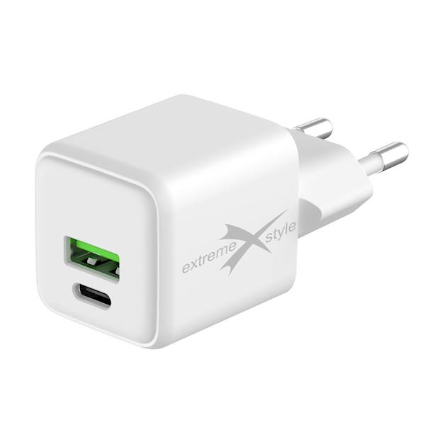 Ładowarka sieciowa USB-C Typ-C +USB  25W eXtremestyle GaN evo PD3.0 25W PPS QC4