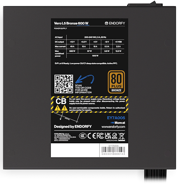 ENDORFY Vero L5 Bronze 600W [600 | ATX | 120 mm | 80 PLUS BRONZE E
