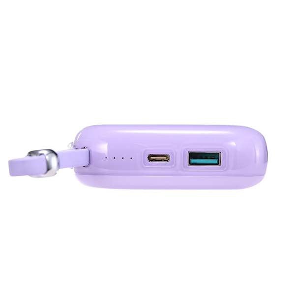 Powerbank 10000mAh Jelly Series 22.5W z wbudowanym kablem Lightning fioletowy JR-L003
