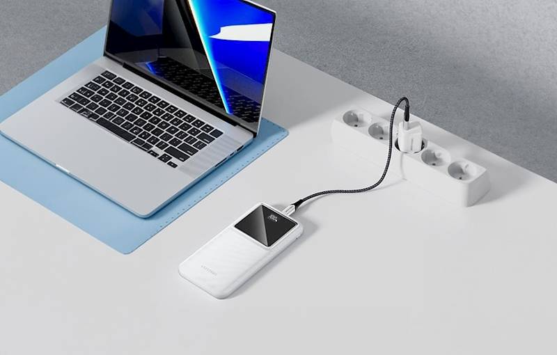 Powerbank, Vention, FHKW0, 10000mAh, Micro-USB, USB-C, 2xUSB-A, 22.5W (biały)