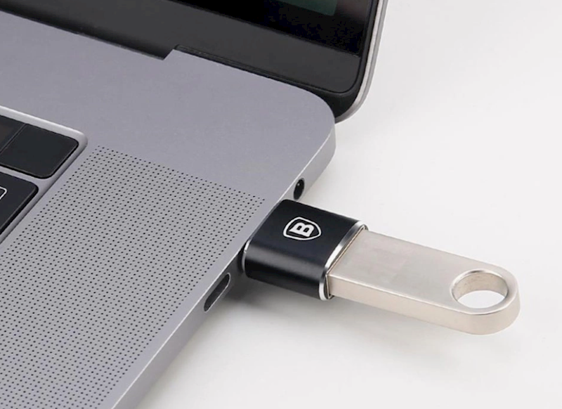 Adapter Baseus Mini przejściówka z USB-A na USB-C - czarny