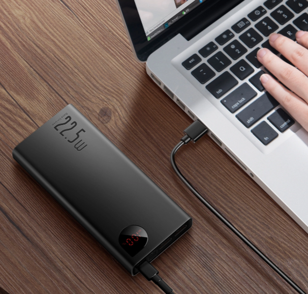 Baseus Adaman powerbank z szybkim ładowaniem 20000mAh 22.5W + kabel USB-A - USB-C 3A 0.3m czarny