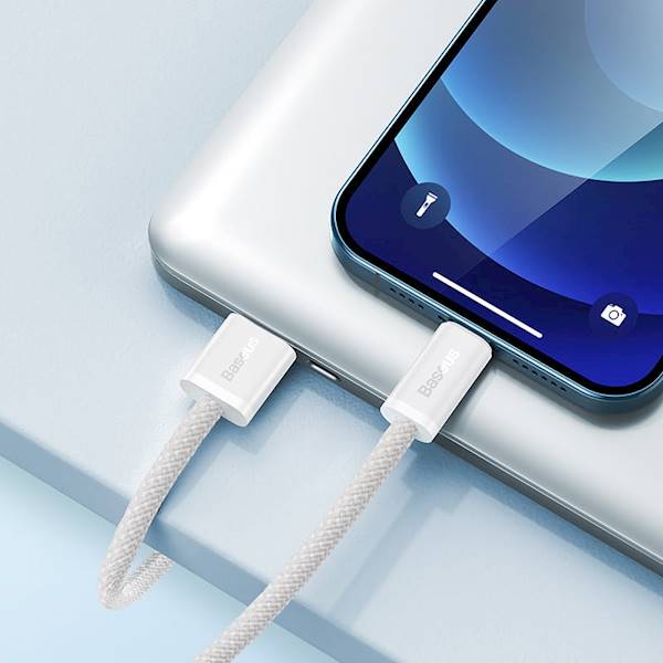 Dynamiczny kabel do transmisji danych USB na Lightning 2,4 A 2 m Biały