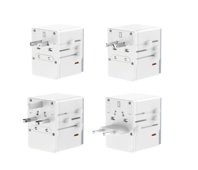 Adapter podróżny Dudao A35Pro 35W EU / UK / AUS / US / JP 3x USB-C 2x USB-A - biały