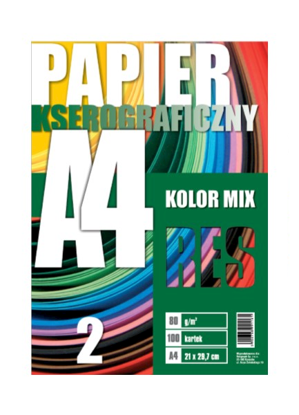 Papier A4/80 RES  100szt  mix 1ryz