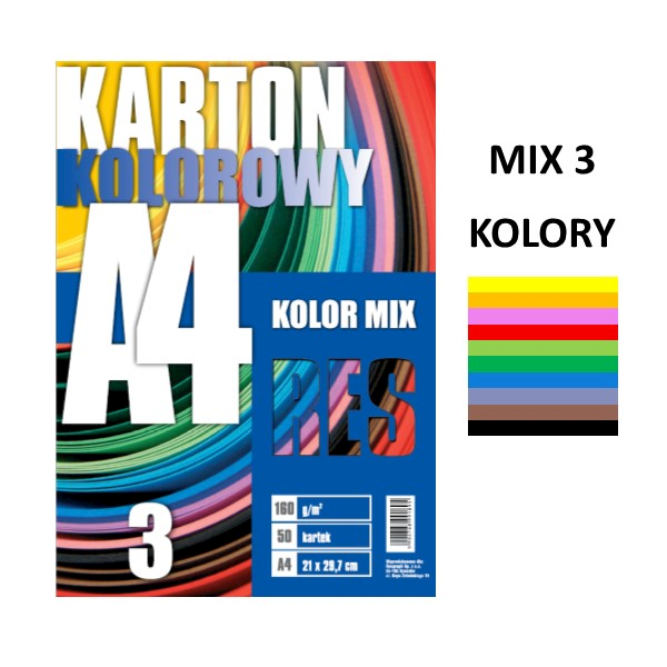 Karton A4/160 RES MIX 100szt 5k*20 wzór nr 3