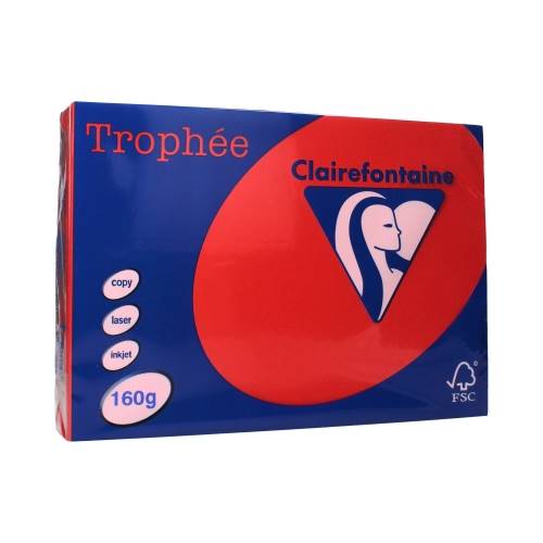 Papier A4/160g 250szt czerwony -coral 1004 Trophee