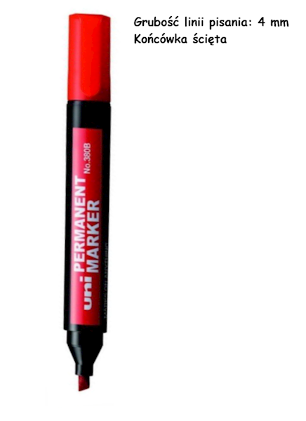 MI380B-31 Marker ścięty Uni 380B czerwony