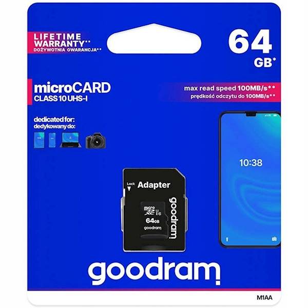 Karty pamięci GoodRam M1AA-0640R12 (64GB; Class 10