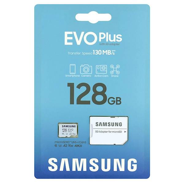 Samsung 128GB microSDXC EVO Plus odczyt  130MB