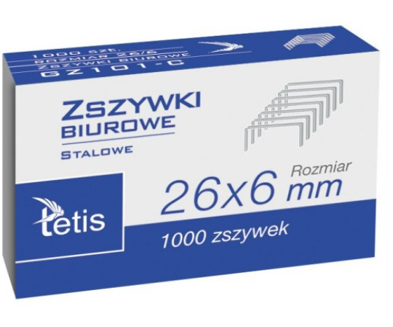 Zszywki 26/6 30k 1000 Tetis GZ101-C