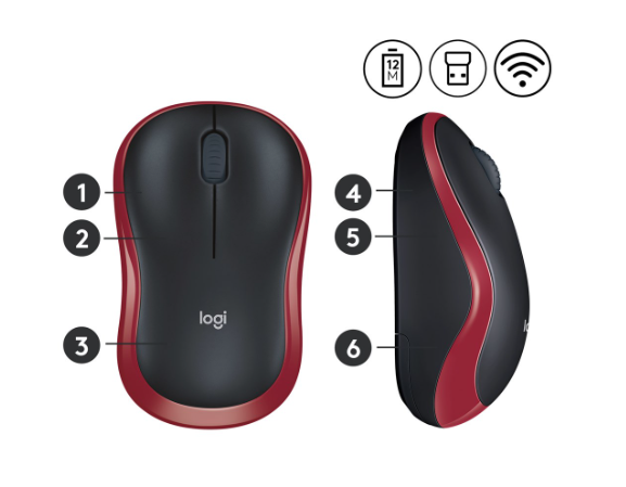 Mysz Logitech M185 Red