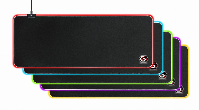 GEMBIRD PODKŁADKA POD MYSZ GAMING, Z EFEKTEM ŚWIETLNYM LED, CZARNA, ROZMIAR - L