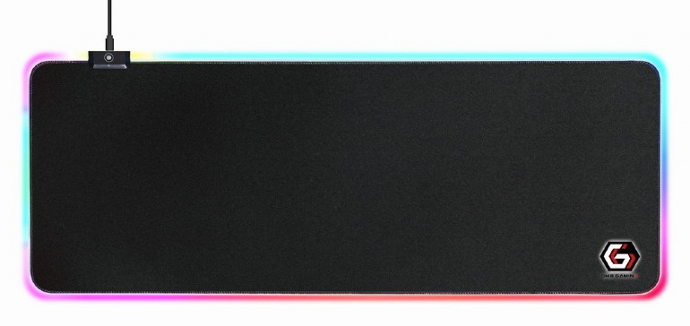GEMBIRD PODKŁADKA POD MYSZ GAMING, Z EFEKTEM ŚWIETLNYM LED, CZARNA, ROZMIAR - L