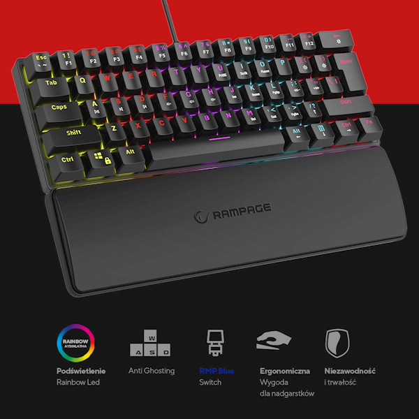Klawiatura Mechaniczna PLOWER K60 Blue Sw