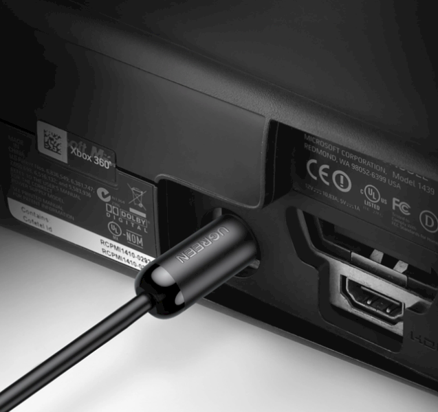 Kabel Ugreen optyczny audio Toslink / SPDIF 3m - czarny