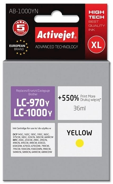 ACJ tusz Brother LC1000 Yellow AB-1000Y