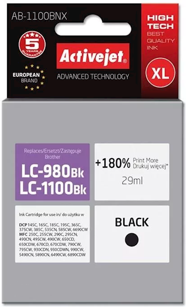 ACJ tusz Brother LC1100/LC980 Black AB-1100BK