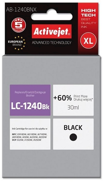 ACJ tusz Brother LC1240Bk new AB-1240BNX