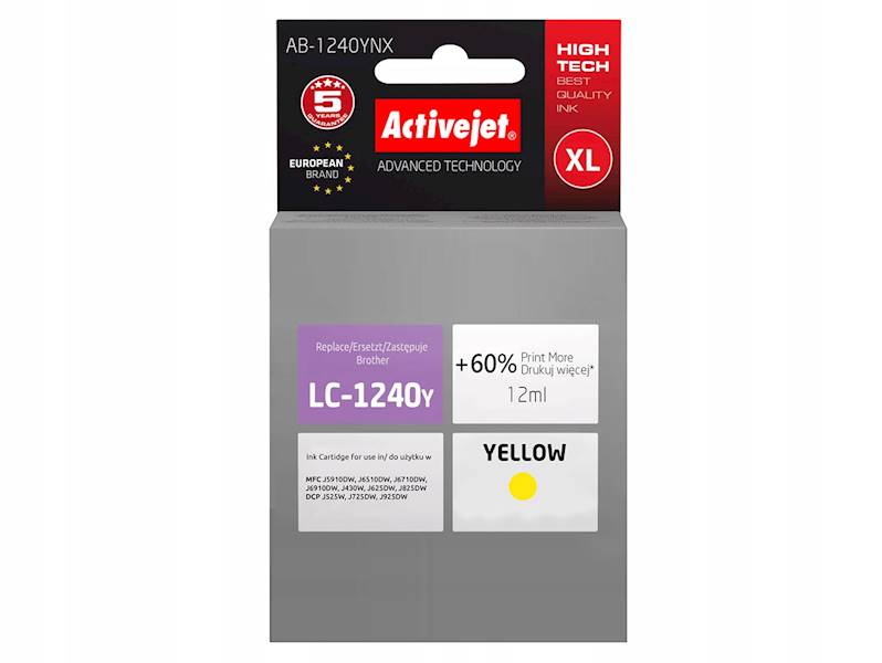 ACJ tusz Brother LC1240Y new AB-1240YNX