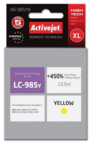 ACJ tusz Brother LC985 Yellow AB-985Y