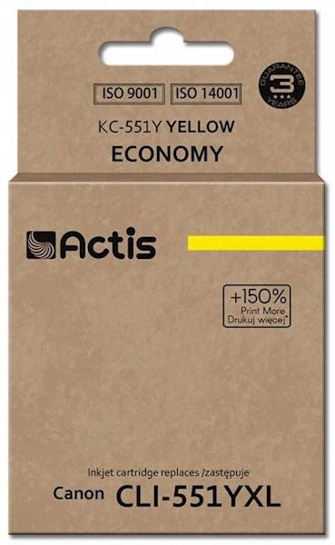 ACS tusz do Canon CLI-551Y (WITH CHIP) KC-551Y