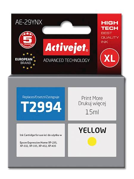 Tusz Activejet AE-29YNX (do drukarki Epson, zamie