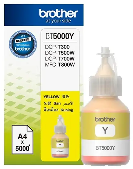 Tusz Brother BT5000Y (oryginał BT-5000Y; żółty)