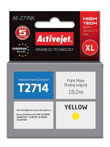 Tusz Activejet AE-27YNX (zamiennik Epson 27XL T271