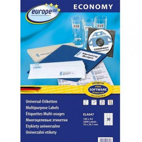 Etykiety uniwersalne 70 x 29,7 mm Avery Economy