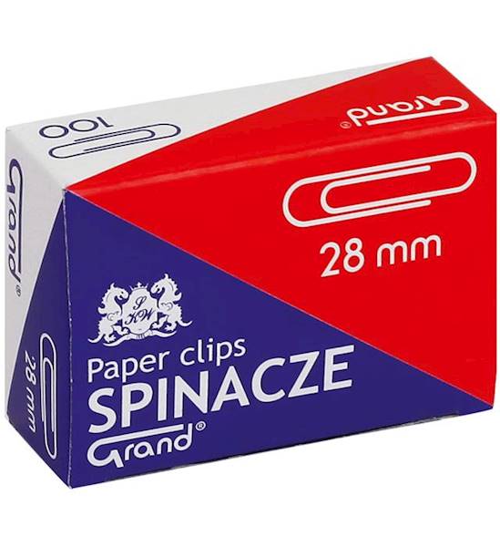 Spinacze biurowe okrągłe 28mm 100szt-1opk