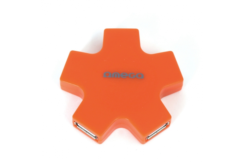 OMEGA USB 2.0 HUB 4 PORT STAR ORANGE [42857]