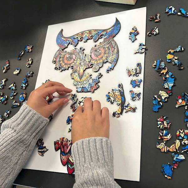 Układanka drewniana KLOCKI 177 el. PUZZLE SOWA