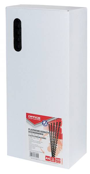 GRZBIET  plastikowy 12mm czarny-1szt / do 105str/