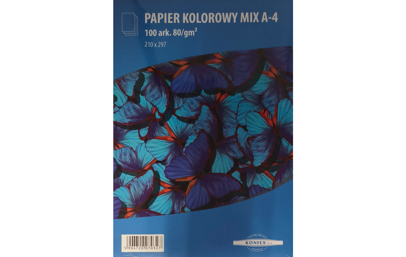 Papier kolor MIX A-4 100 ARKUSZY 80g/m
