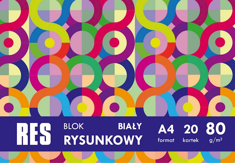 Blok rysunkowy A4/80 20k biały RES