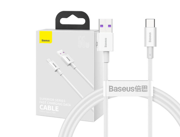Kabel USB do USB-C 66W, 1m (biały Baseus Superior Series