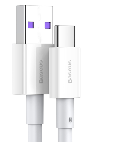 Kabel USB do USB-C 66W, 2m (biały) Baseus Superior Series