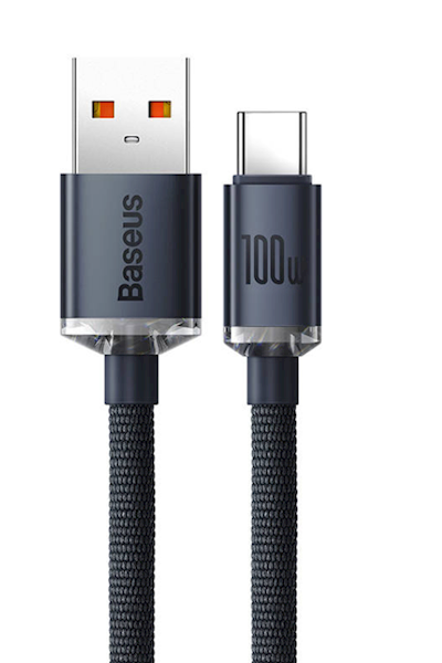 Kabel USB do USB-C 100W, 2m (czarny) Baseus Crystal Shine