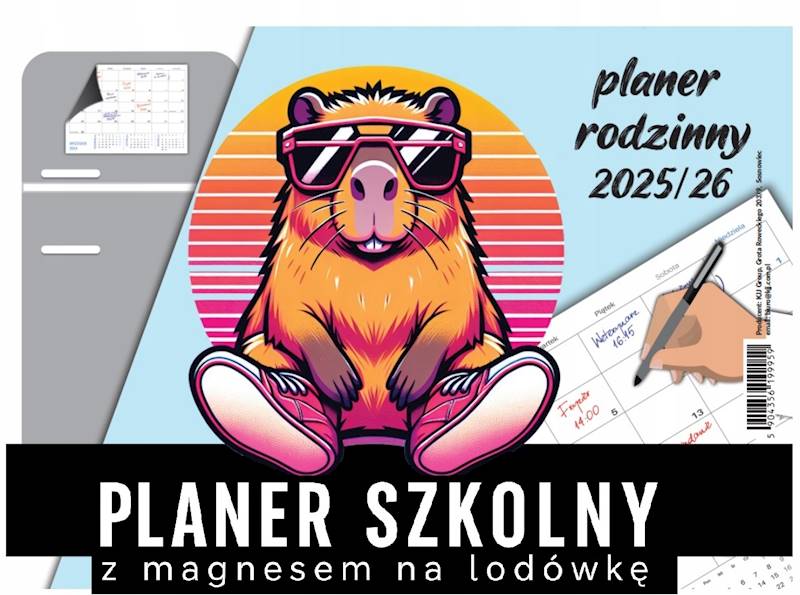 Kalendarz szkolny z magnesem na lodówkę 