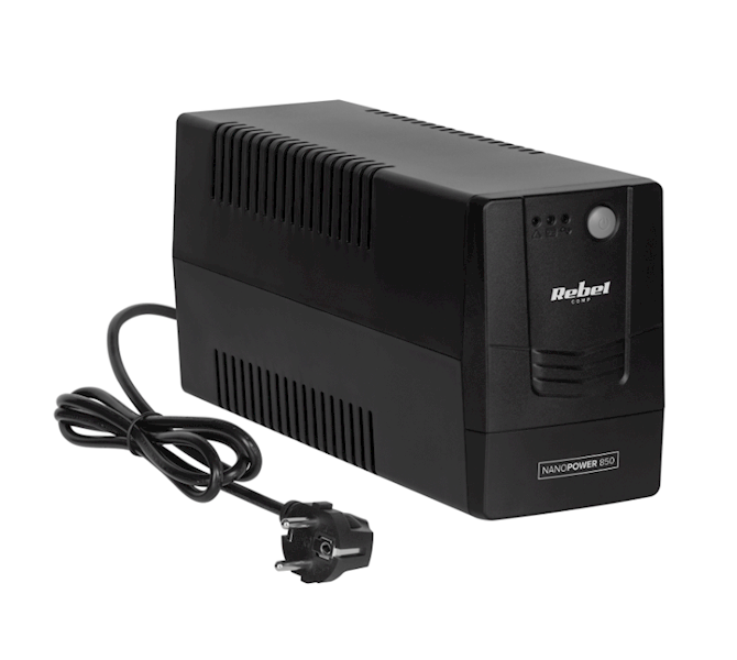 Zasilacz awaryjny komputerowy UPS REBEL model Nanopower 850 ( offline, 850VA / 480W , 230 V , 50Hz )