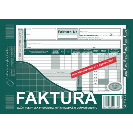 FAKTURA VAT A5 od brutto