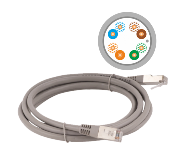 Patch-cord ALANTEC kat.5e F/UTP szary 0,5m PVC