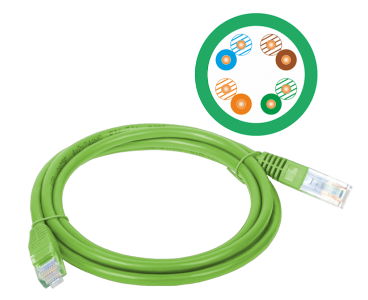 Patch-cord ALANTEC kat.5e U/UTP zielony 0,5m PVC