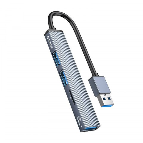 Orico Hub USB-A 5Gbps 3*USB-A, microSD, alu 